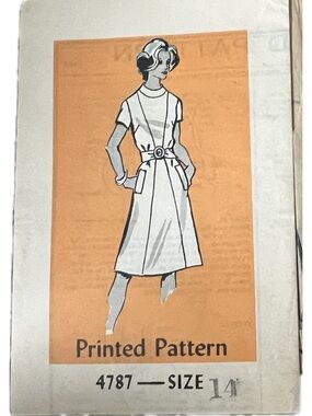 🔴NEW VTG 1960’s Women’s Printed Pattern 4787 Narrow No Seam Waist Uncut 14